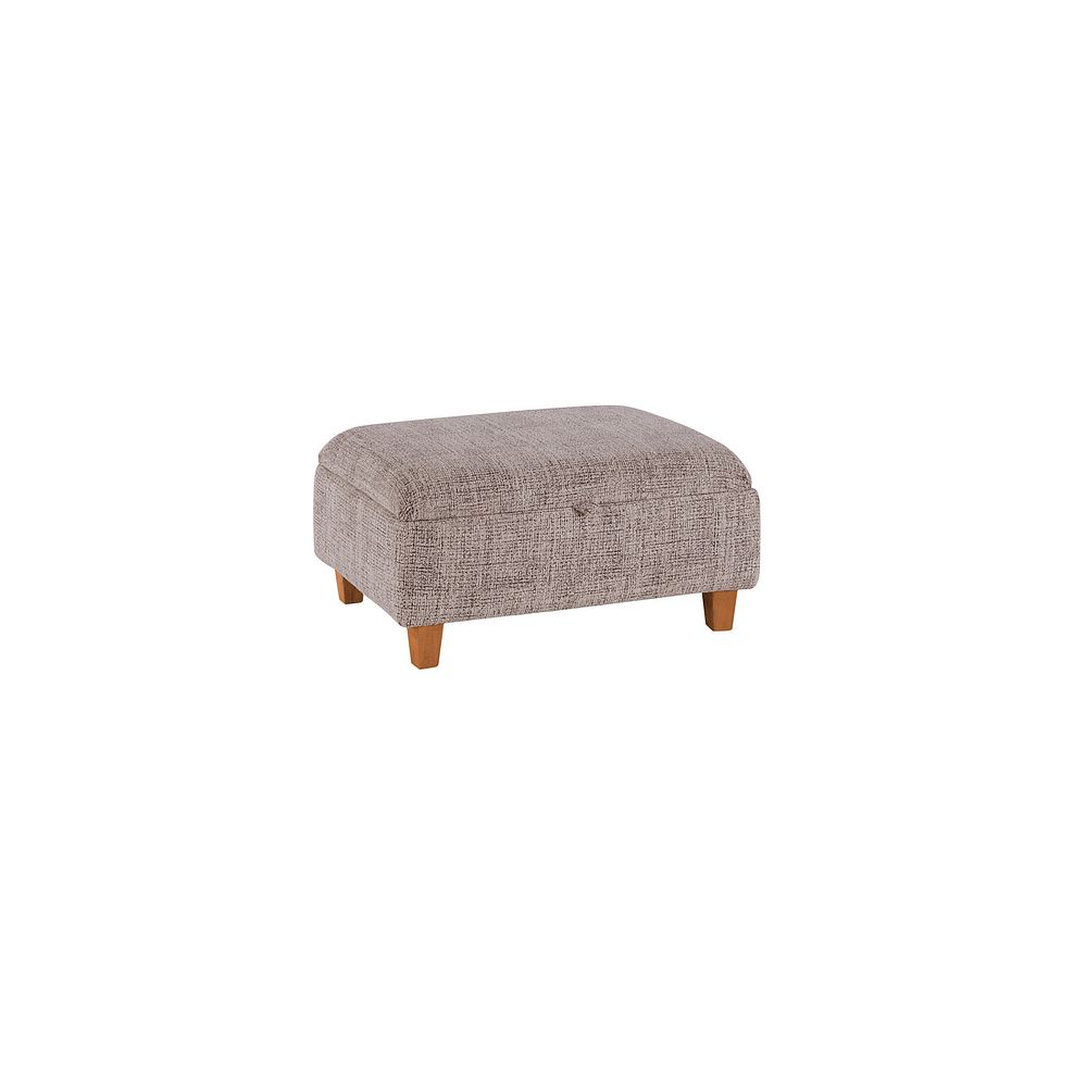 Inca Storage Footstool in May Collection Beige fabric 1