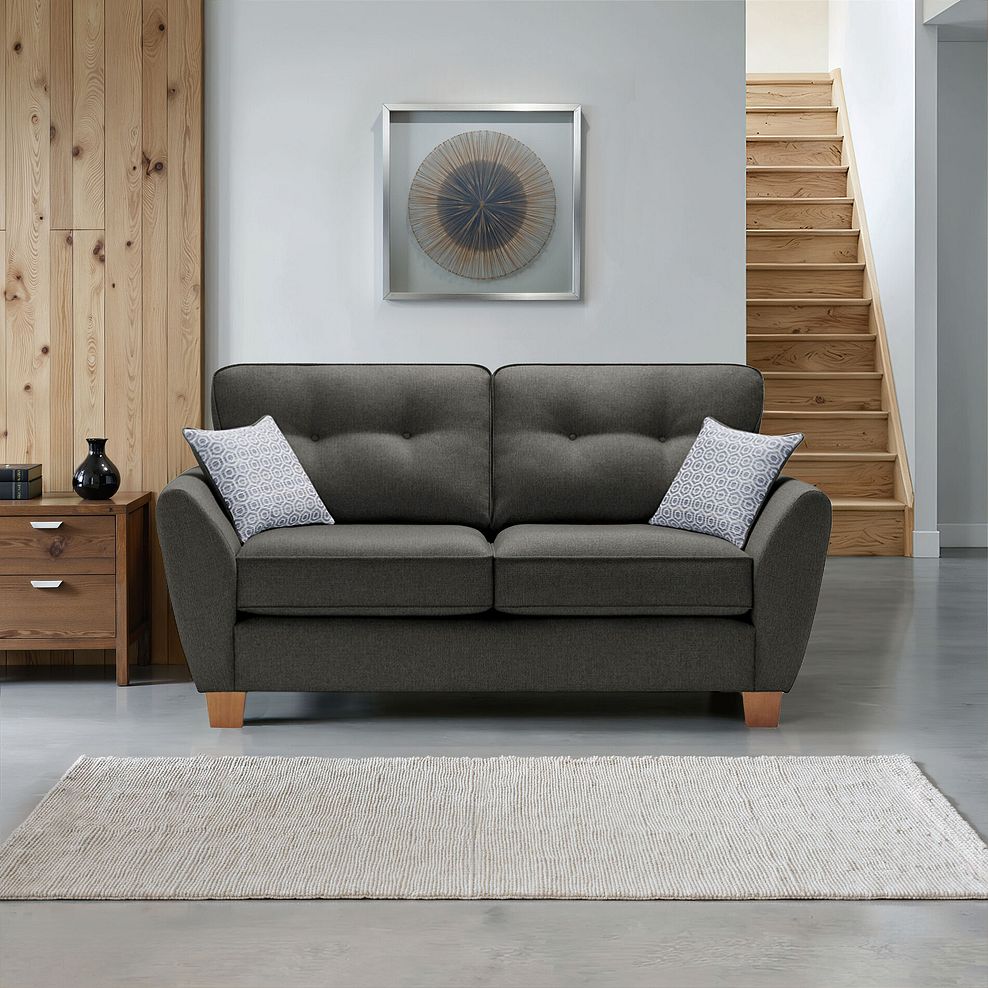 Inca 2 Seater Sofa in Christy Collection Charcoal Fabric 1
