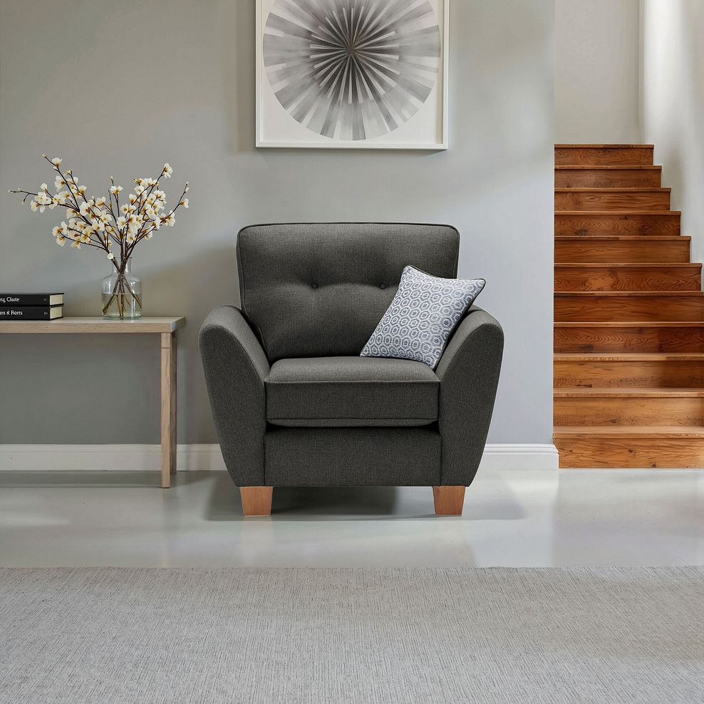 Inca Armchair in Christy Collection Charcoal Fabric 1