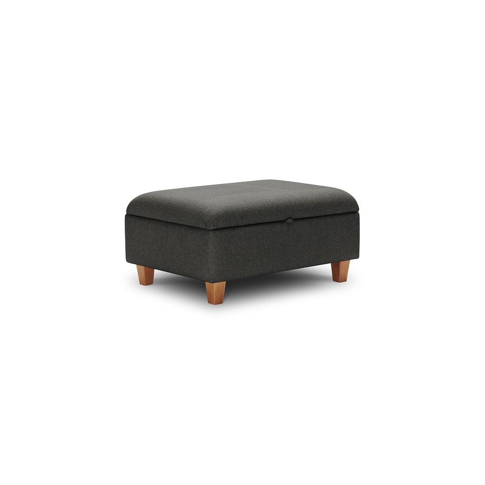 Inca Storage Footstool in Christy Collection Charcoal Fabric 1
