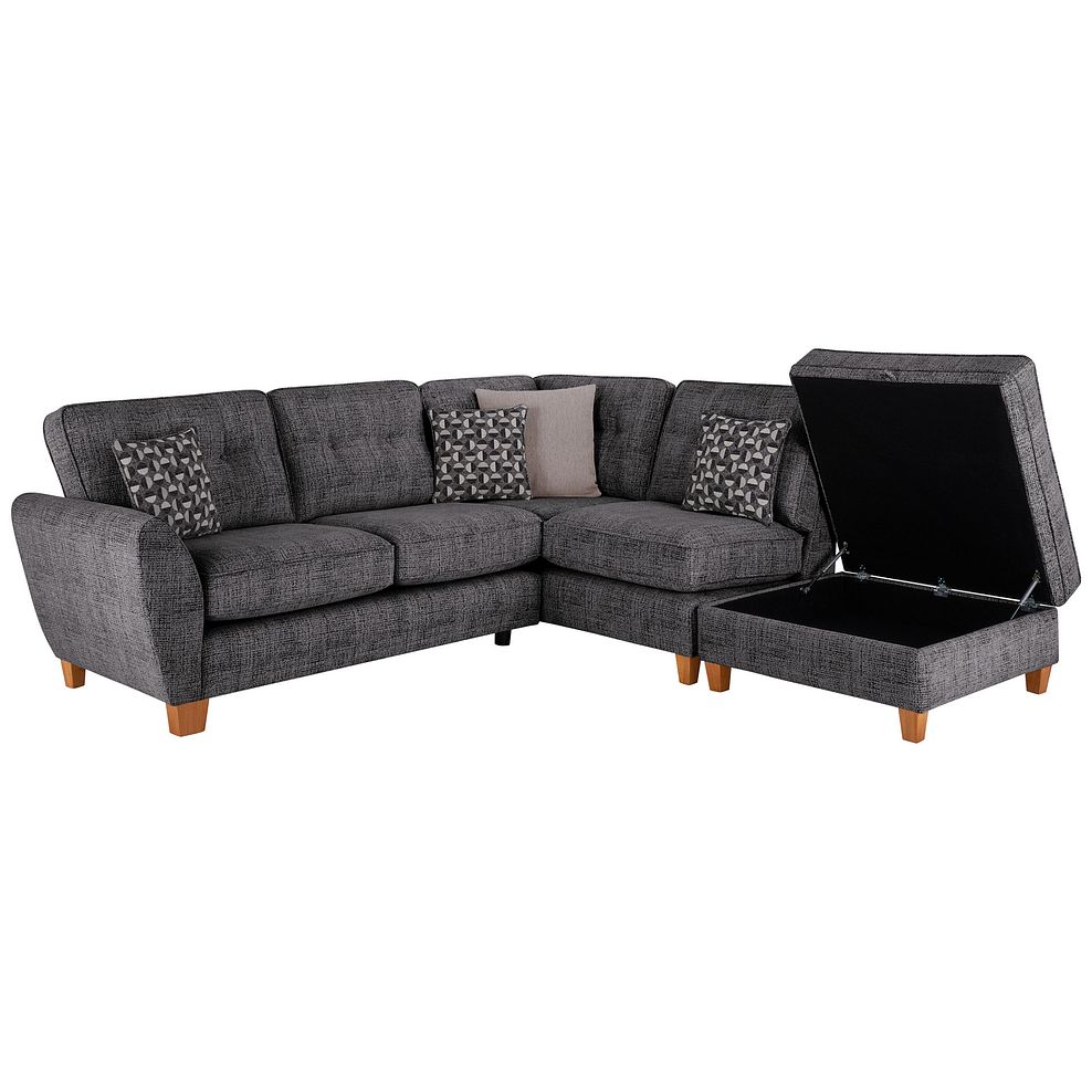 Inca Left Hand Corner Chaise Sofa in May Collection Charcoal fabric Thumbnail 3