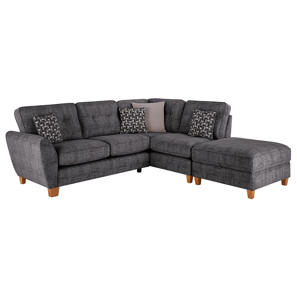 Inca Left Hand Corner Chaise Sofa in May Collection Charcoal fabric 1