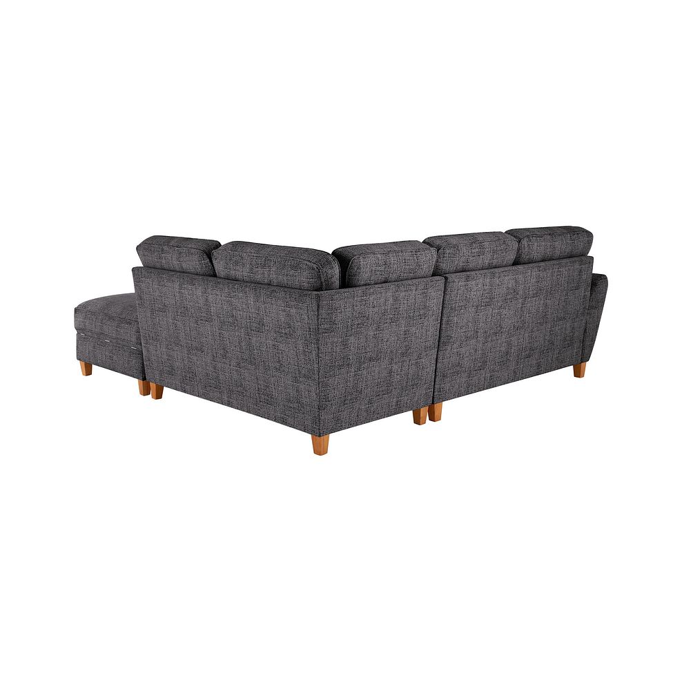 Inca Left Hand Corner Chaise Sofa in May Collection Charcoal fabric Thumbnail 4