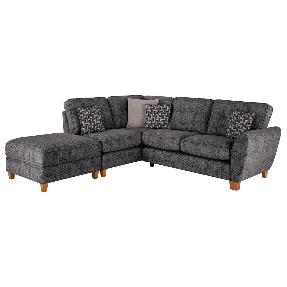 Inca Right Hand Corner Chaise Sofa in May Collection Charcoal fabric