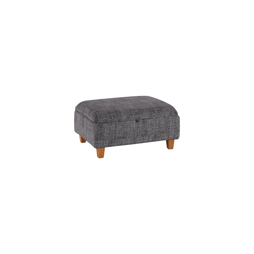 Inca Storage Footstool in May Collection Charcoal fabric 1