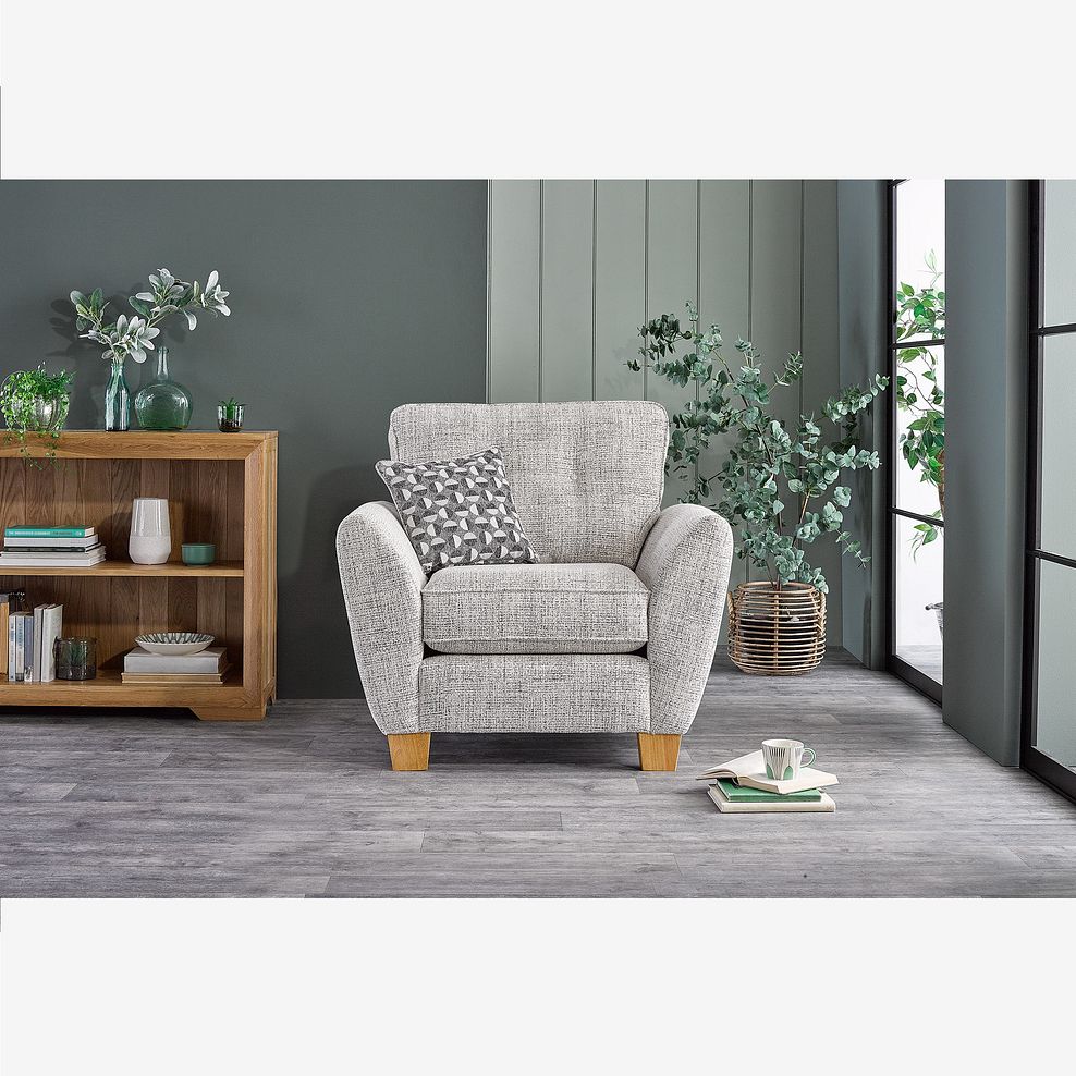 Inca Armchair in May Collection Cream fabric Thumbnail 1
