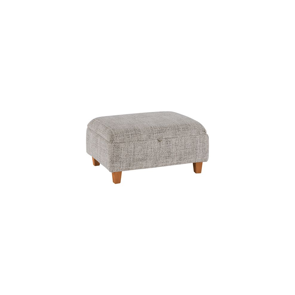 Inca Storage Footstool in May Collection Cream fabric
