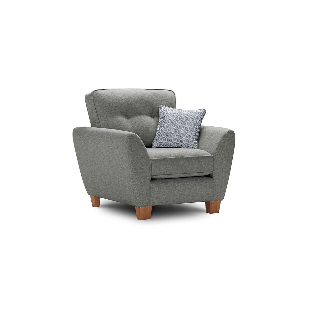 Inca Armchair in Christy Collection Grey Fabric Thumbnail 1