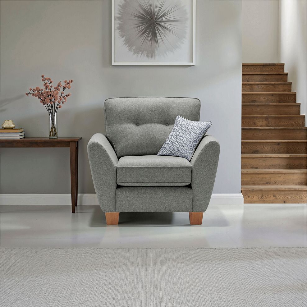 Inca Armchair in Christy Collection Grey Fabric 1
