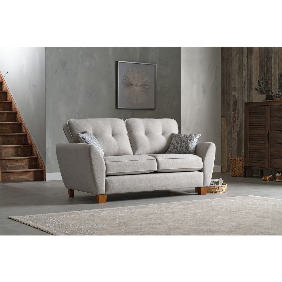 Inca 2 Seater Sofa in Christy Collection Silver Fabric Thumbnail 1