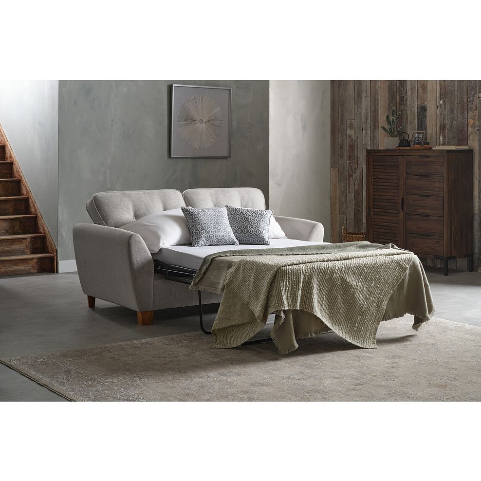 Inca 2 Seater Sofa Bed in Christy Collection Silver Fabric 1