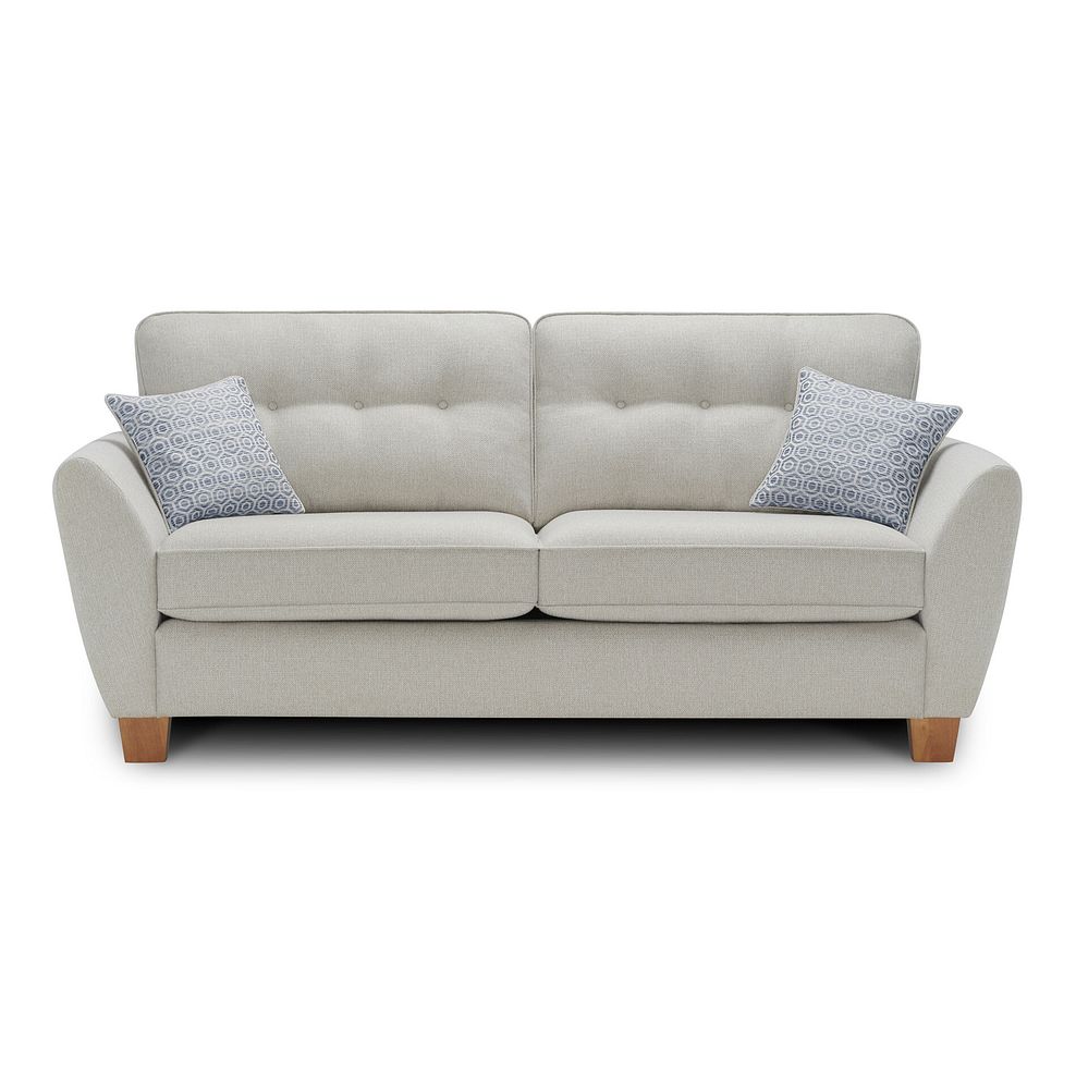 Inca 3 Seater Sofa in Christy Collection Silver Fabric 4
