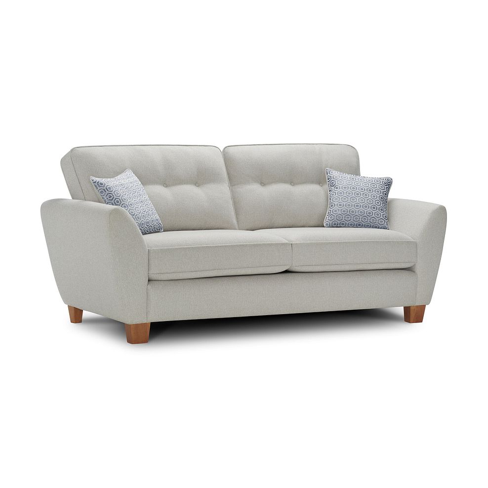 Inca 3 Seater Sofa in Christy Collection Silver Fabric 3