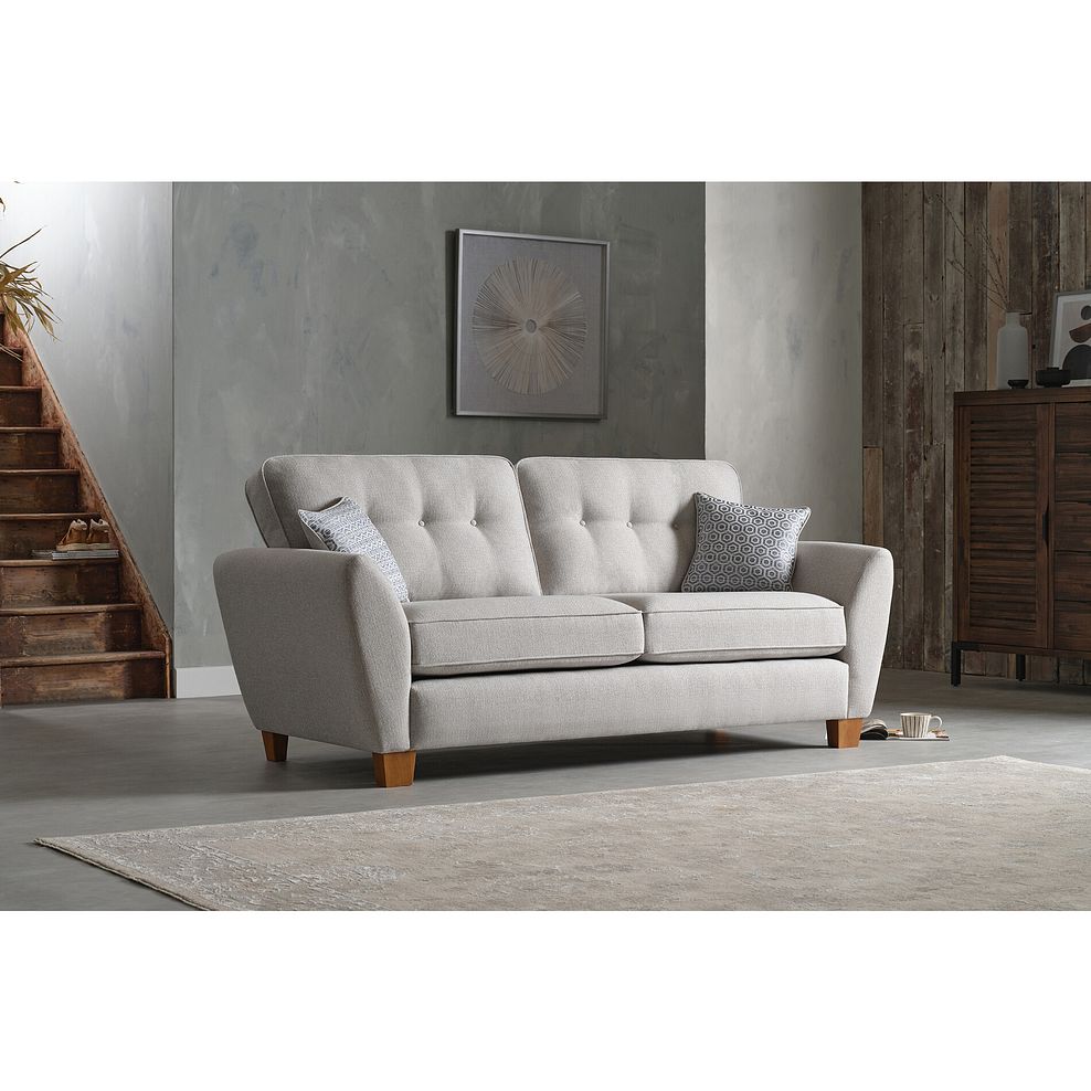 Inca 3 Seater Sofa in Christy Collection Silver Fabric 1