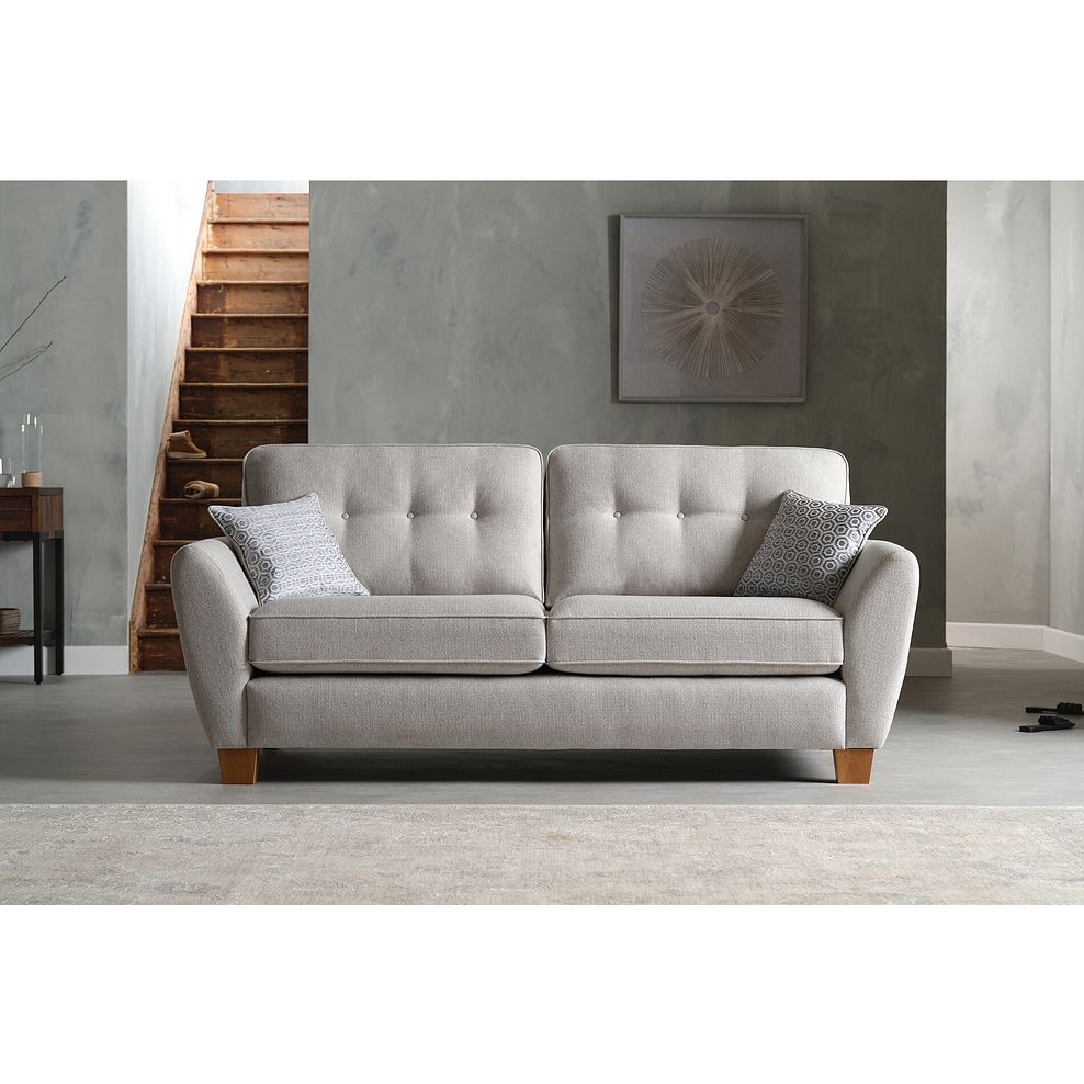 Inca 3 Seater Sofa in Christy Collection Silver Fabric 2
