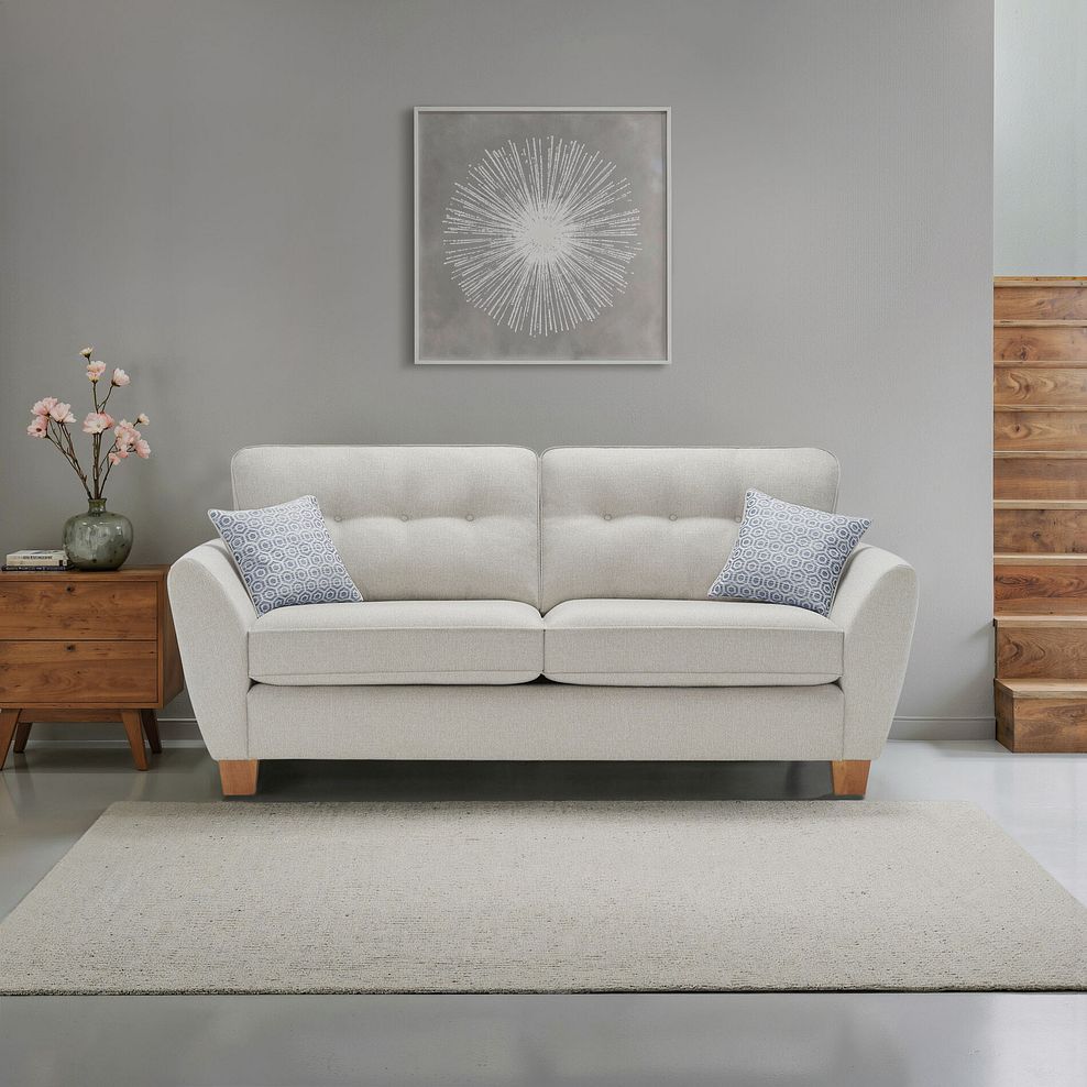 Inca 3 Seater Sofa in Christy Collection Silver Fabric 13