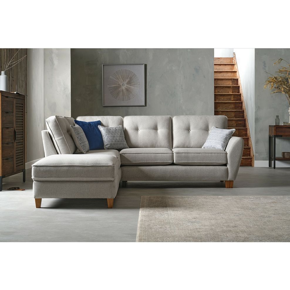 Inca Right Hand Corner Chaise Sofa in Christy Collection Silver Fabric Thumbnail 2