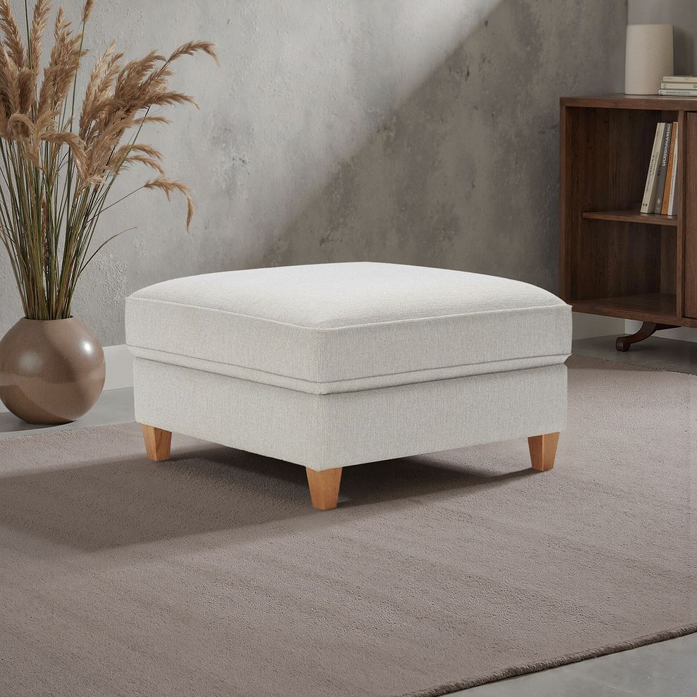 Inca Corner Chaise Large Storage Footstool in Christy Collection Silver Fabric 8