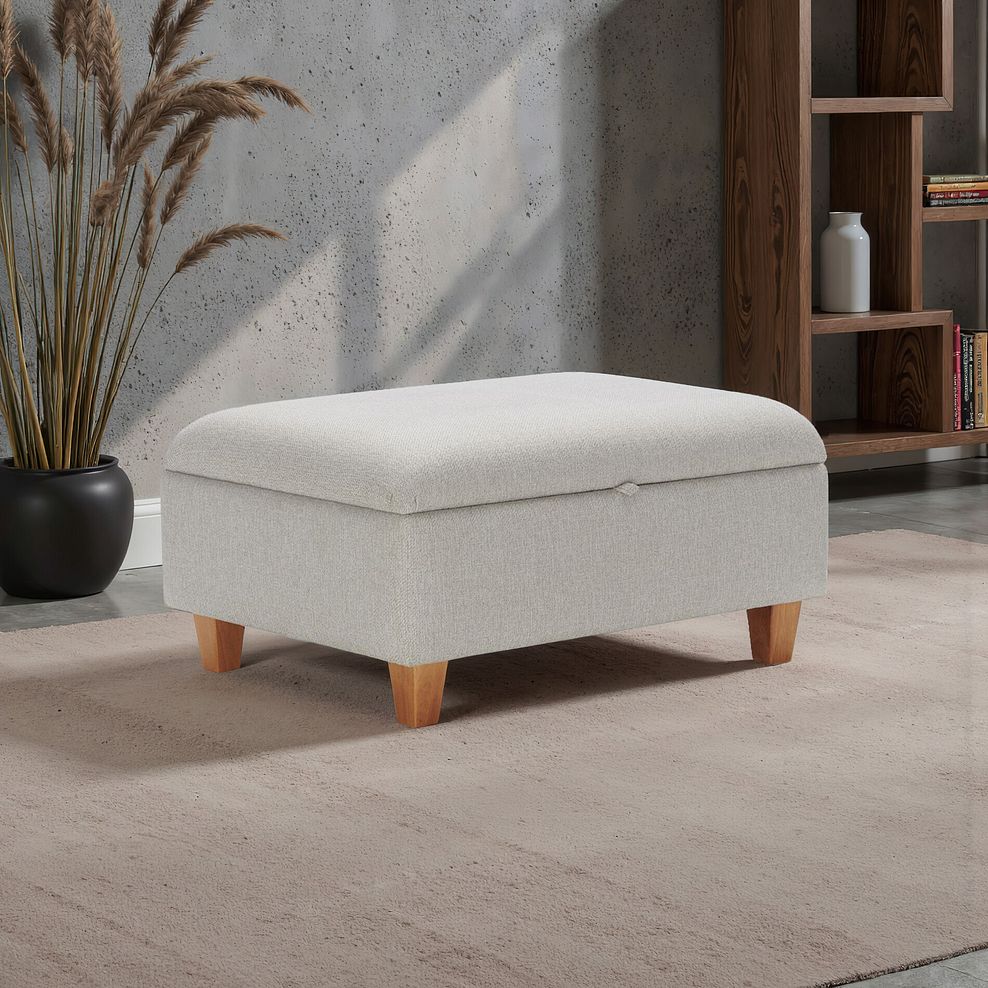 Inca Storage Footstool in Christy Collection Silver Fabric 9