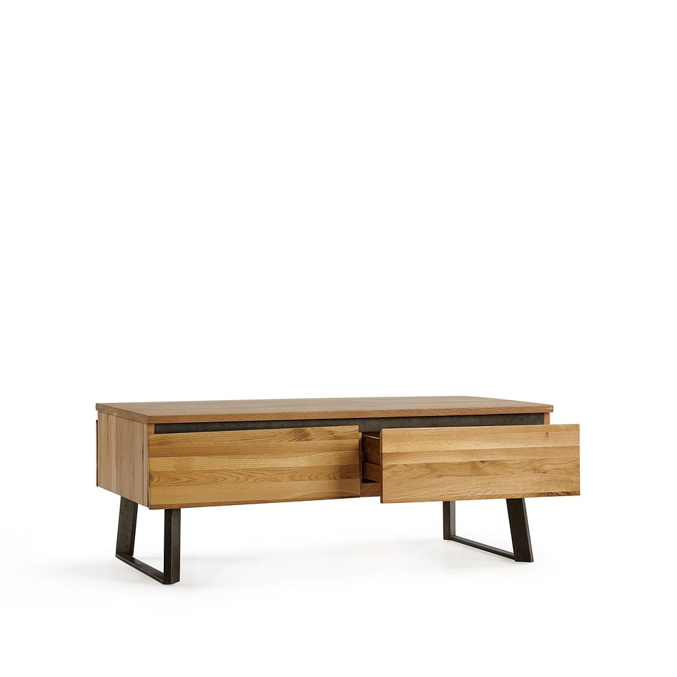 Boston Natural Solid Oak and Metal Coffee Table 4