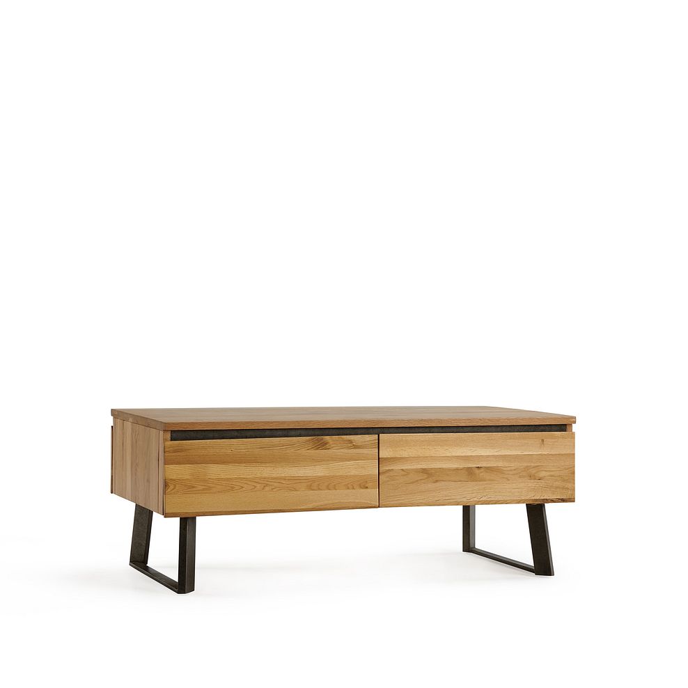 Boston Natural Solid Oak and Metal Coffee Table 3