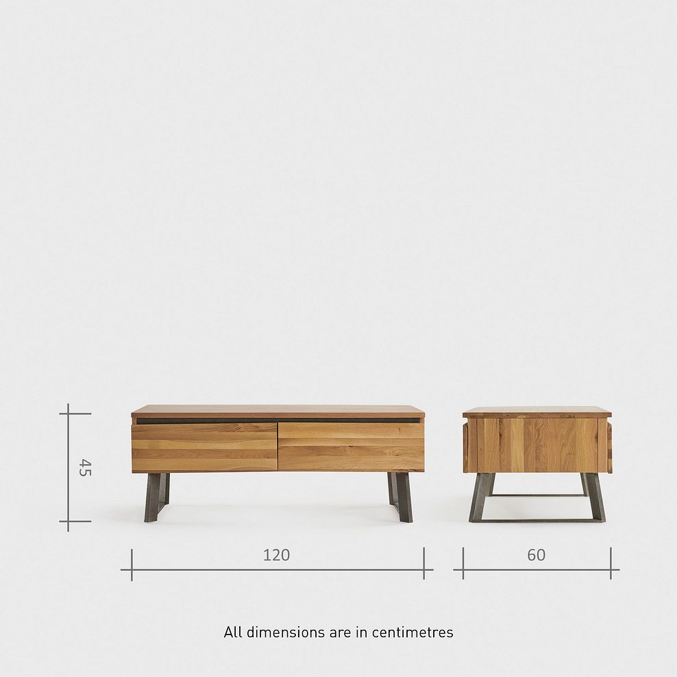 Boston Natural Solid Oak and Metal Coffee Table 9