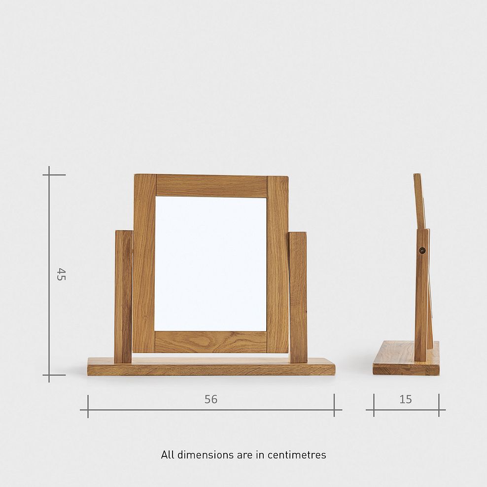 Boston Natural Solid Oak and Metal Dressing Mirror 3