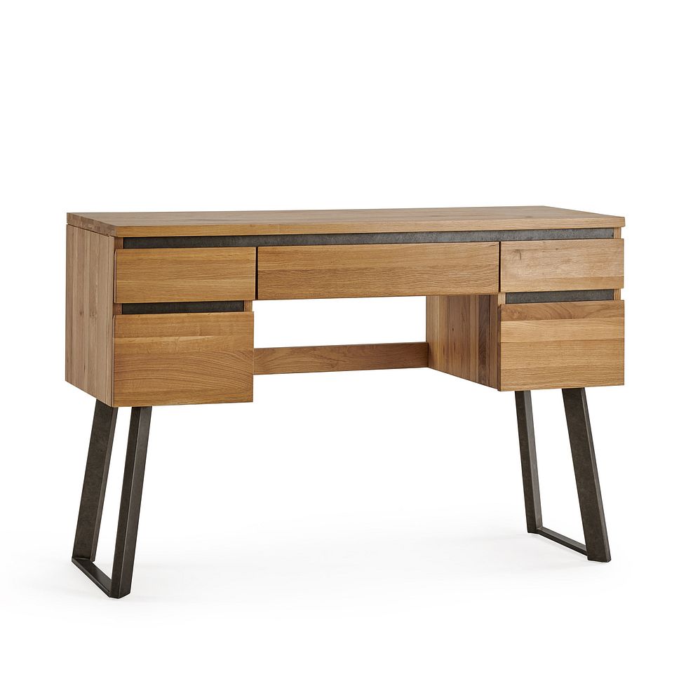 Boston Natural Solid Oak and Metal Dressing Table 3