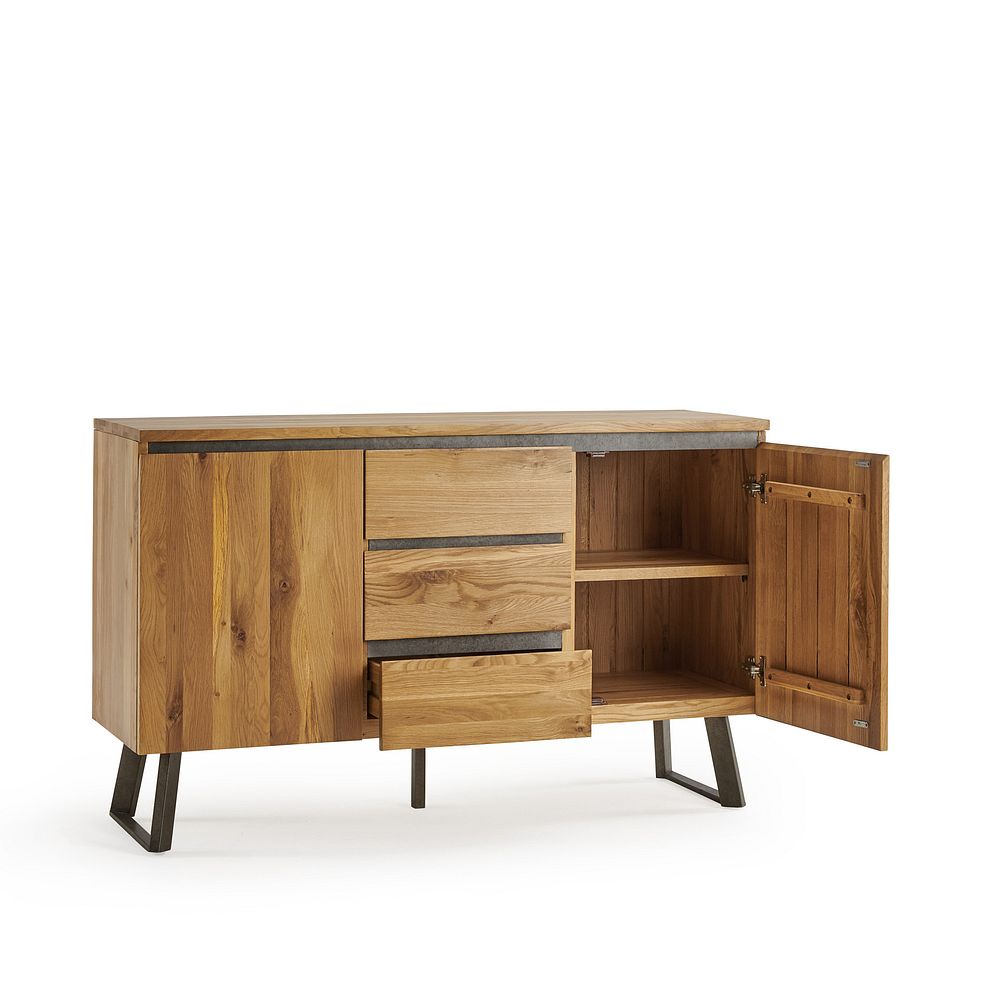 Boston Natural Solid Oak and Metal Large Sideboard 4
