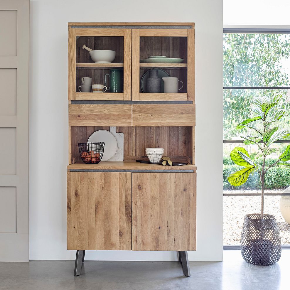 Boston Natural Solid Oak and Metal Small Dresser 1