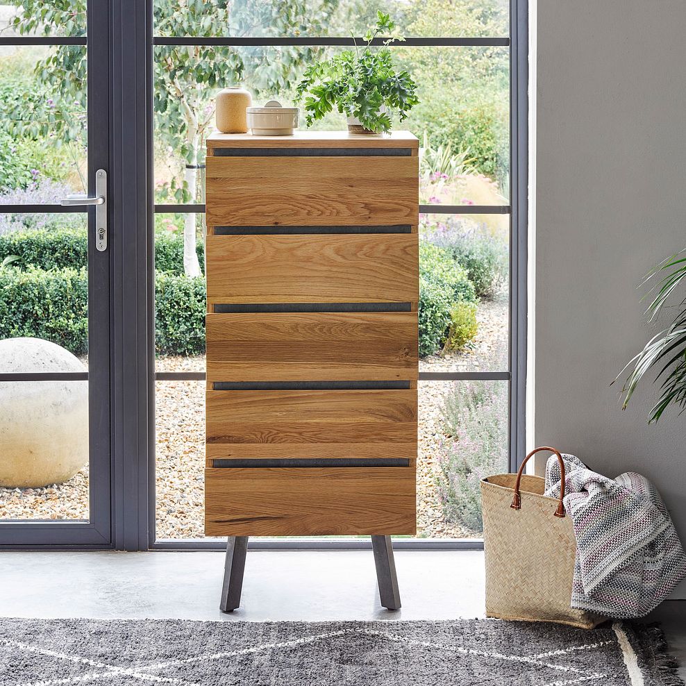 Boston Industrial Tallboy Oak Furnitureland