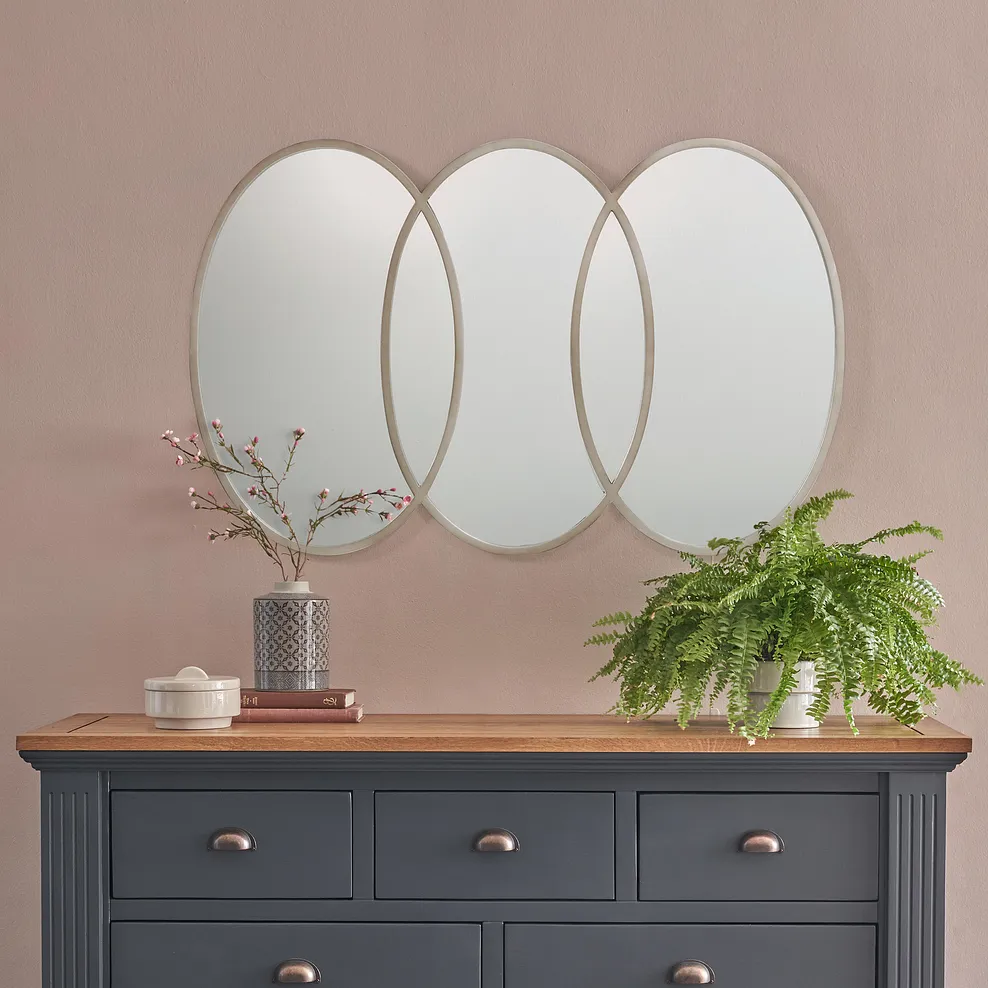 Natalie Metal Wall Mirror - Silver 1