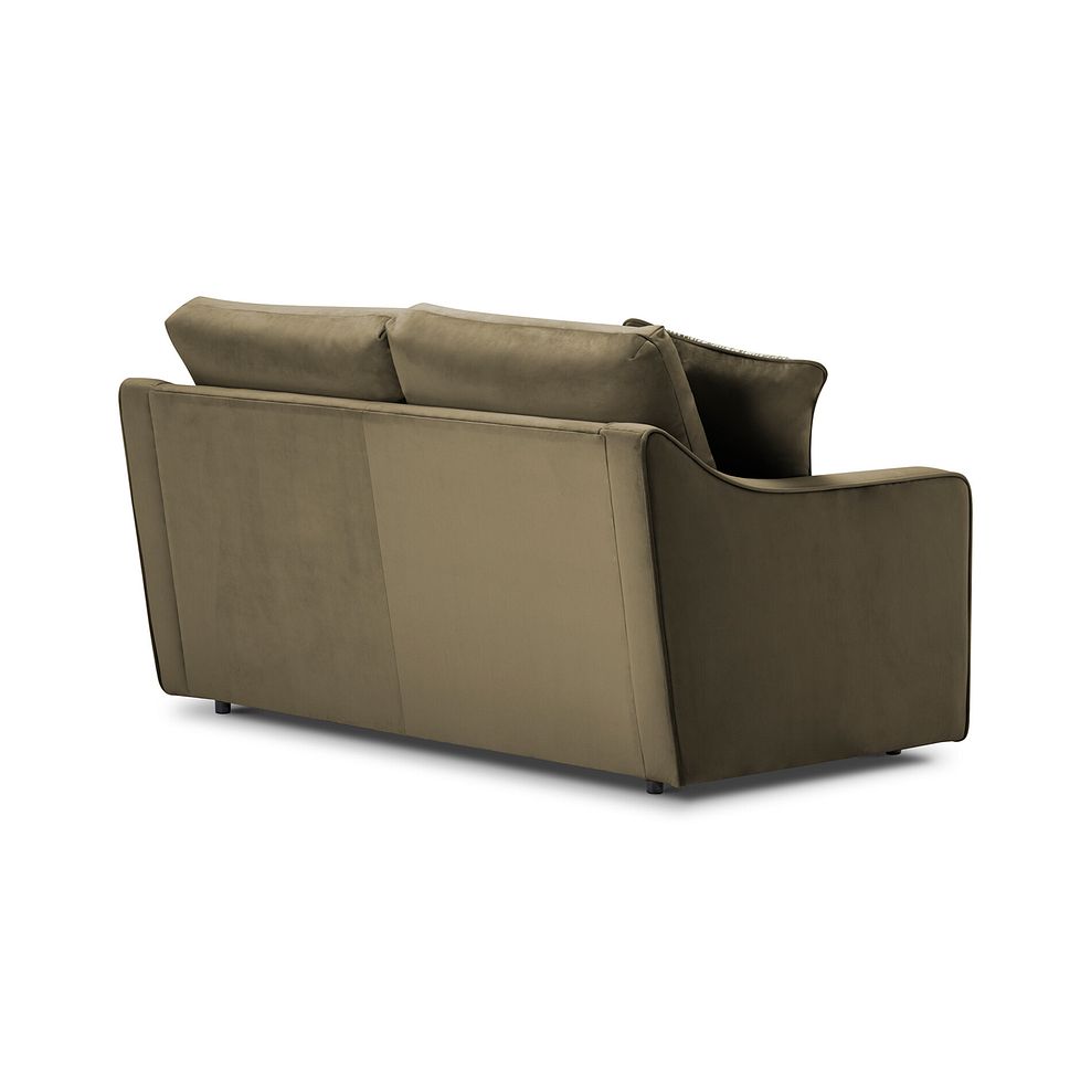 Isabella 2 Seater Sofa in Festival Khaki Fabric with Olive Scatter Cushions 4