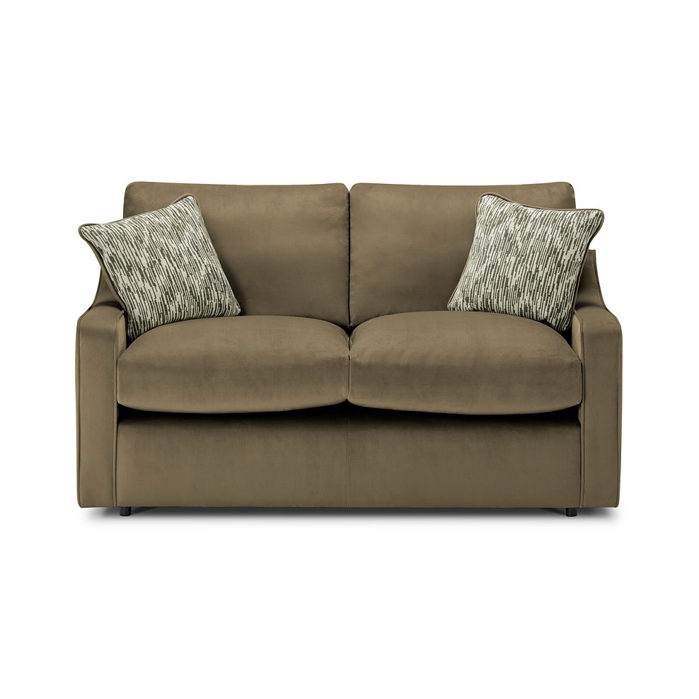 Isabella 2 Seater Sofa in Festival Khaki Fabric with Olive Scatter Cushions 2