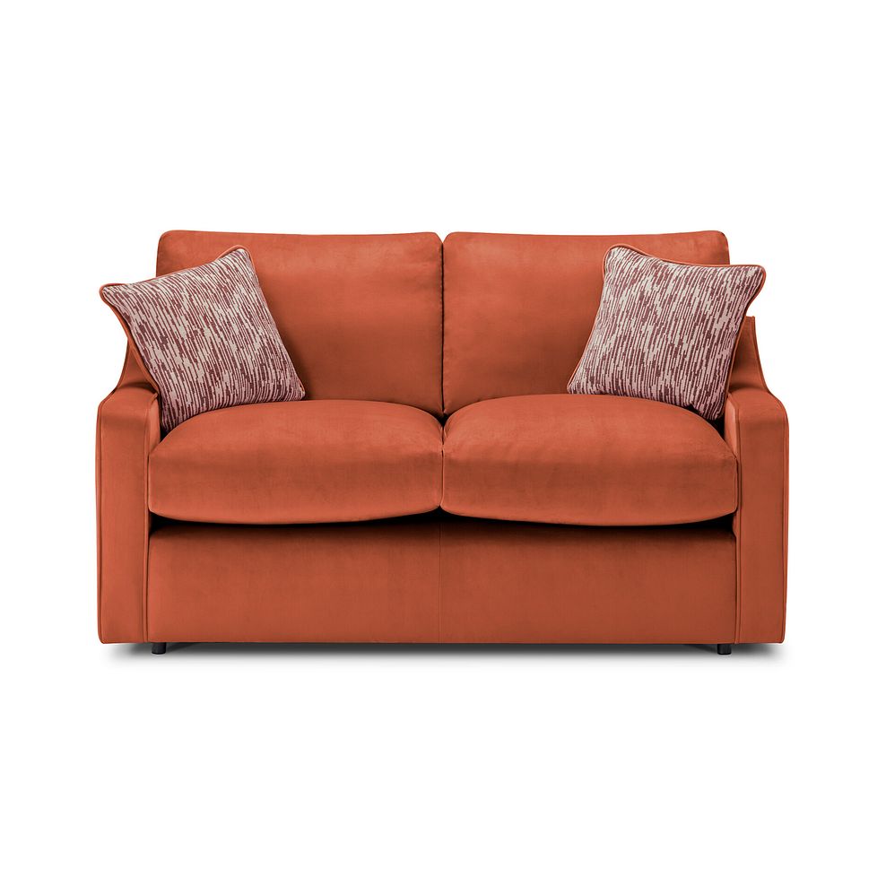 Isabella 2 Seater Sofa in Festival Marmalade Fabric with Rust Scatter Cushions 2