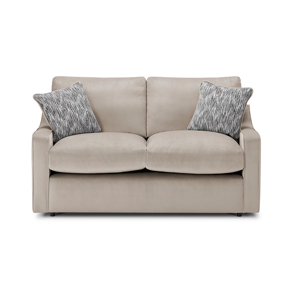 Isabella 2 Seater Sofa in Festival Mink Fabric with Natural Scatter Cushions 2