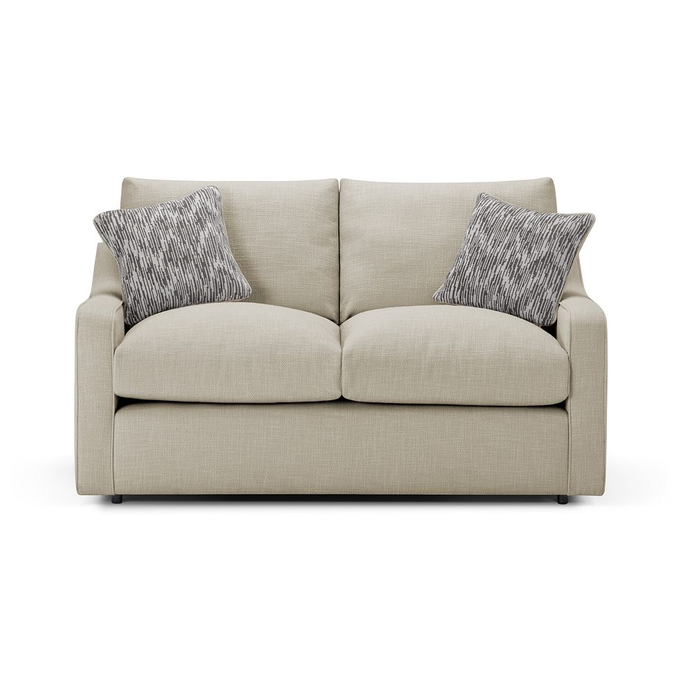 Isabella 2 Seater Sofa in Polly Mocha Fabric with Natural Scatter Cushions 2