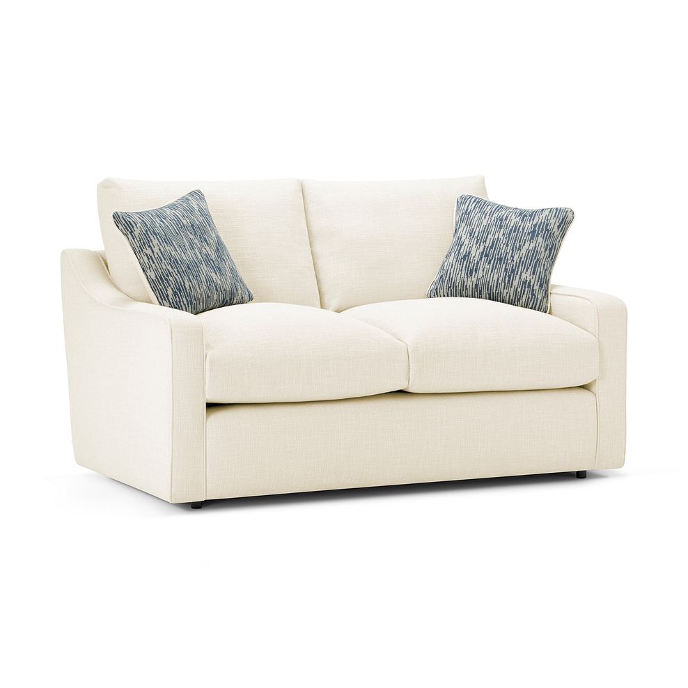 Isabella 2 Seater Sofa in Polly Natural Fabric with Navy Scatter Cushions 3