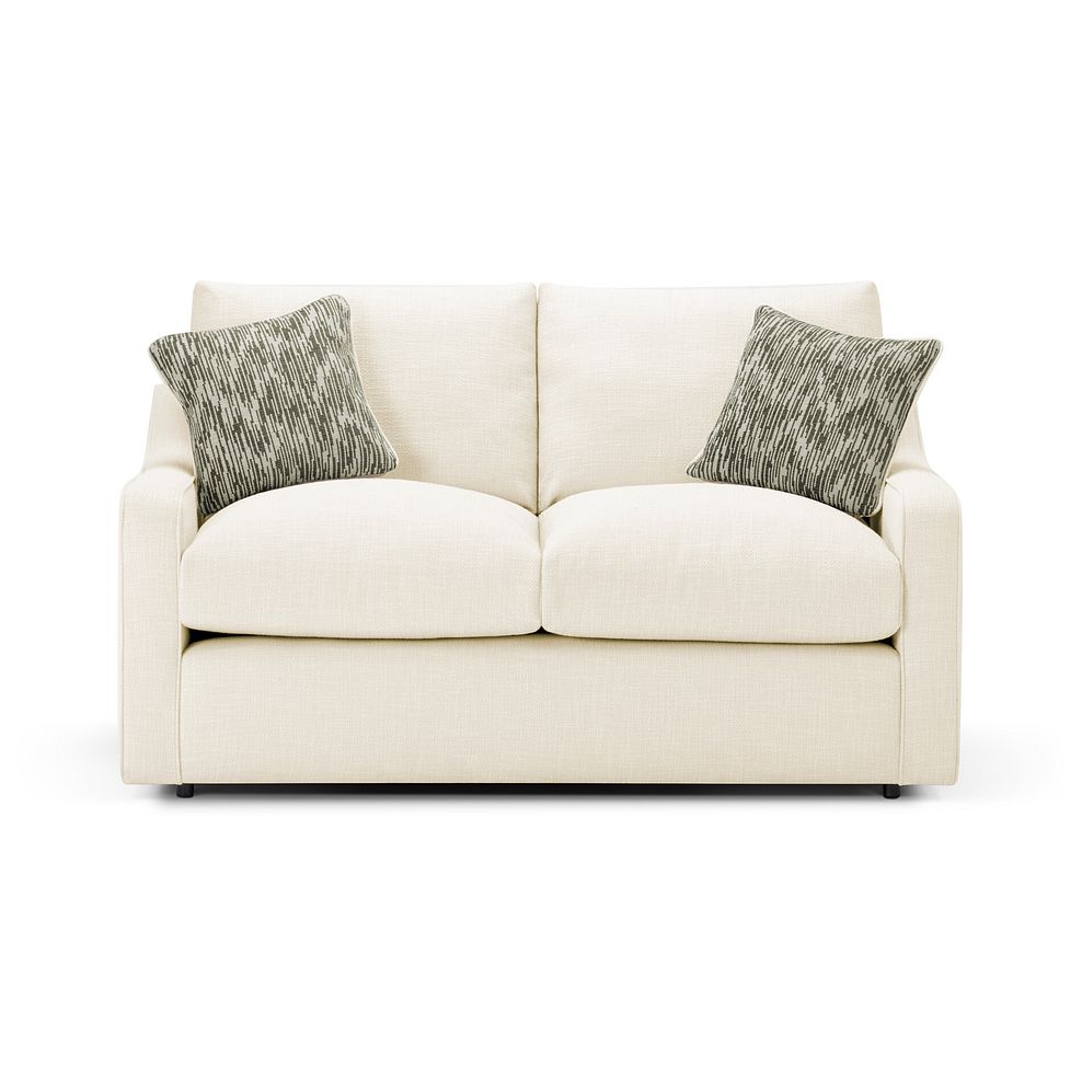 Isabella 2 Seater Sofa in Polly Natural Fabric with Olive Scatter Cushions 2