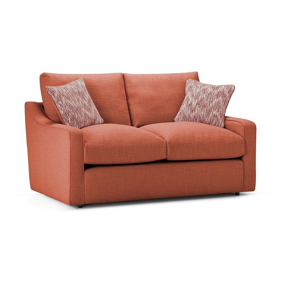 Isabella 2 Seater Sofa in Polly Rust Fabric with Rust Scatter Cushions 1