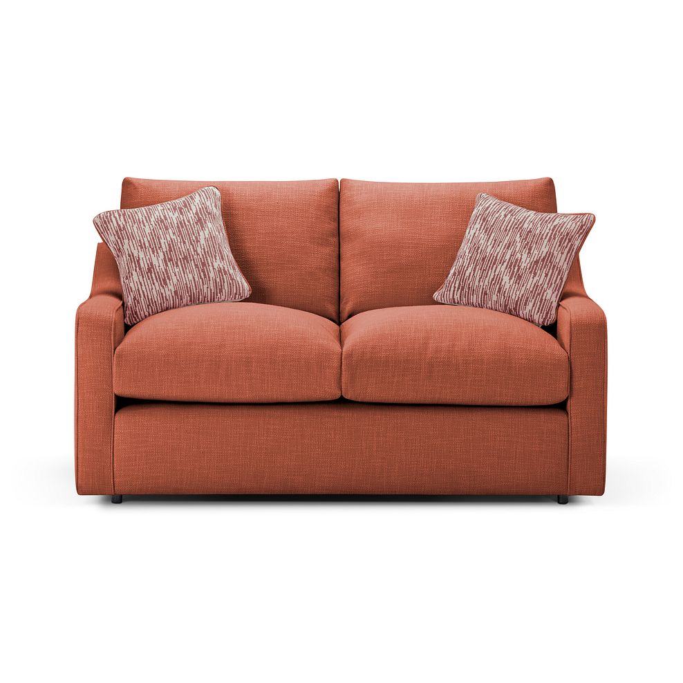 Isabella 2 Seater Sofa in Polly Rust Fabric with Rust Scatter Cushions 2