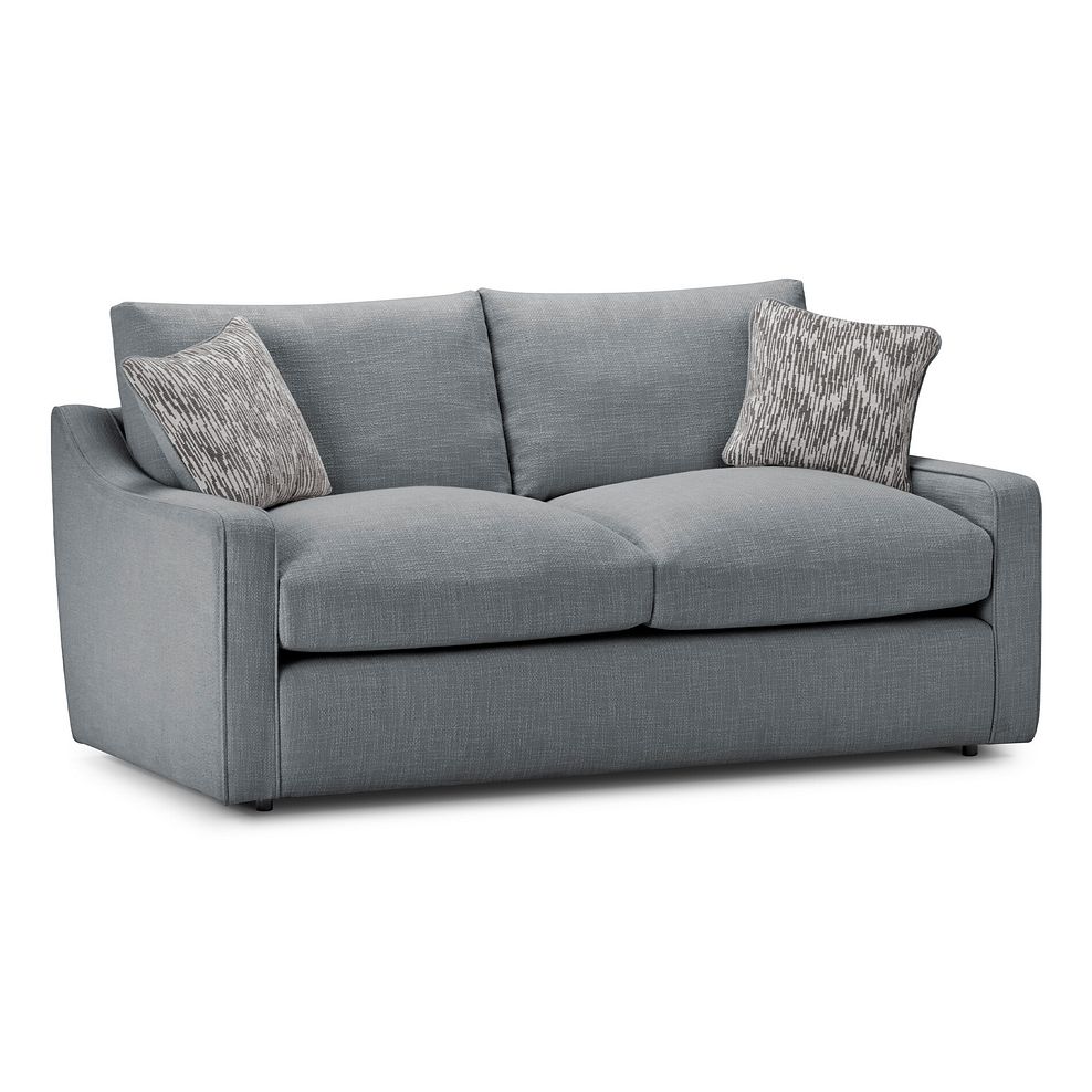 Isabella 3 Seater Sofa in Polly Charcoal Fabric with Natural Scatter Cushions 1