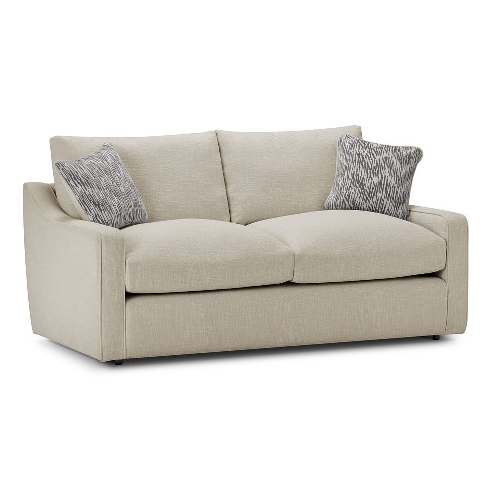 Isabella 3 Seater Sofa in Polly Mocha Fabric with Natural Scatter Cushions 1