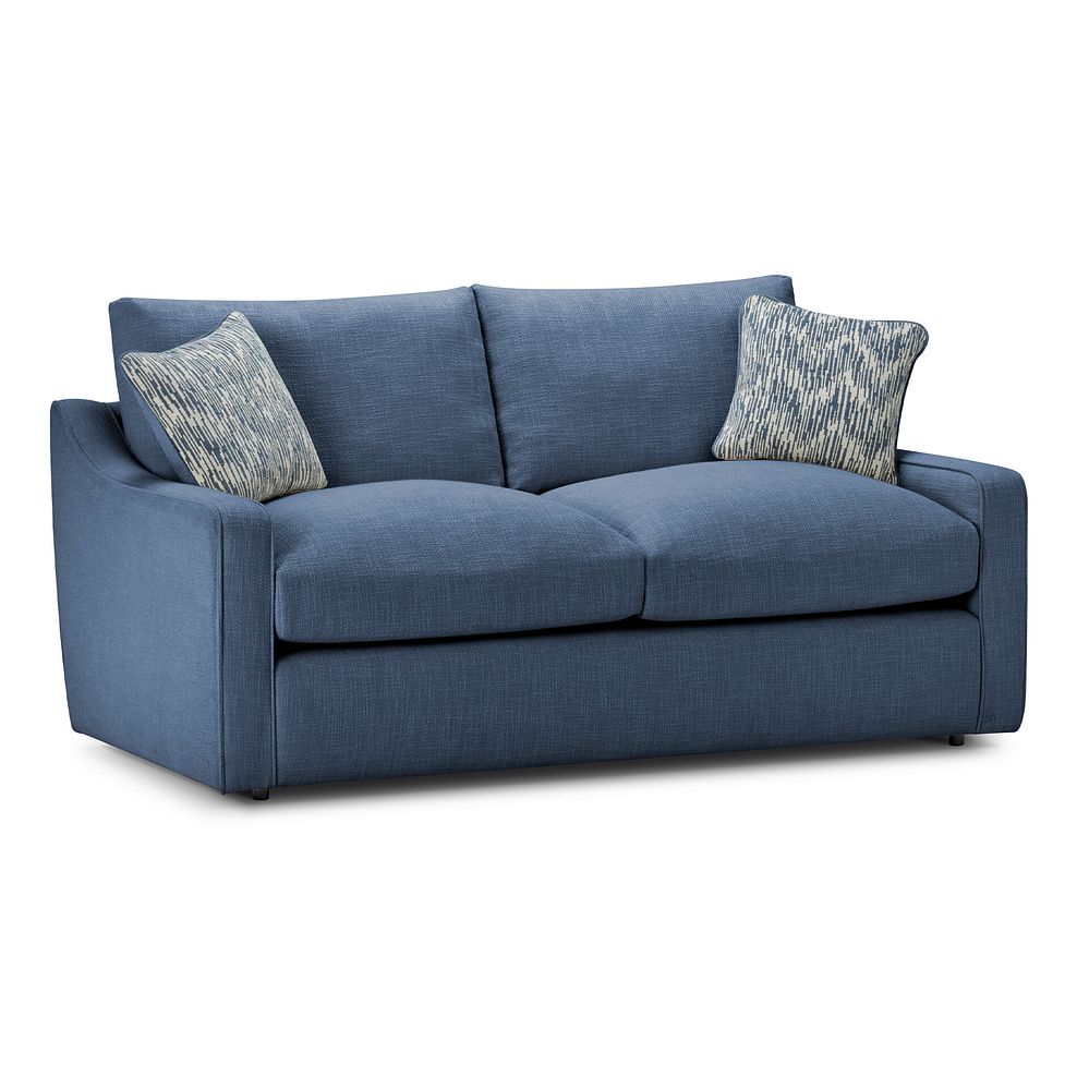 Isabella 3 Seater Sofa in Polly Navy Fabric with Navy Scatter Cushions 1