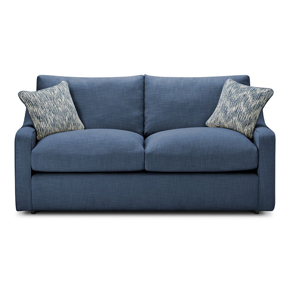 Isabella 3 Seater Sofa in Polly Navy Fabric with Navy Scatter Cushions 2