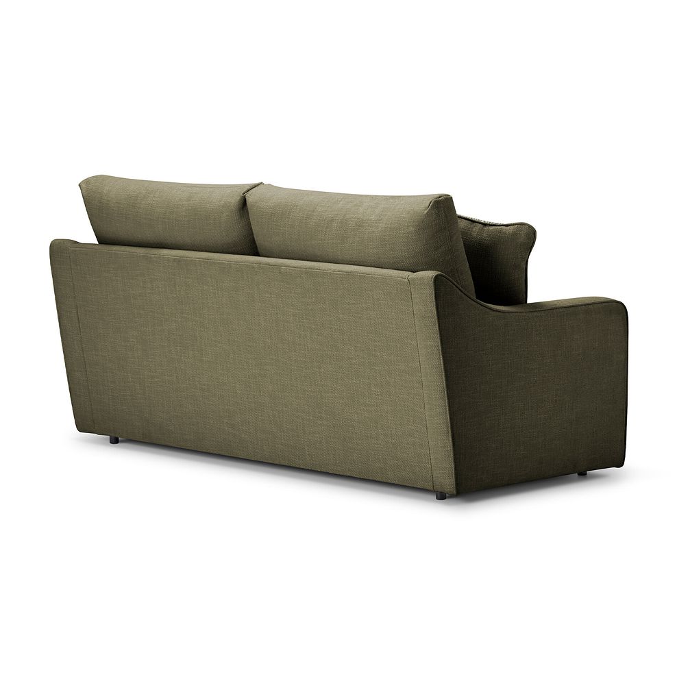 Isabella 3 Seater Sofa in Polly Olive Fabric with Olive Scatter Cushions 4