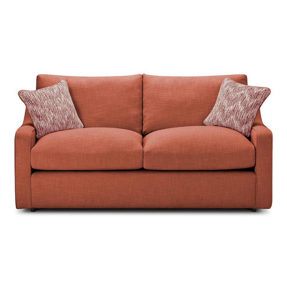 Isabella 3 Seater Sofa in Polly Rust Fabric with Rust Scatter Cushions 2