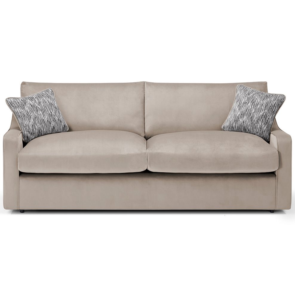 Isabella 4 Seater Sofa in Festival Mink Fabric with Natural Scatter Cushions 2