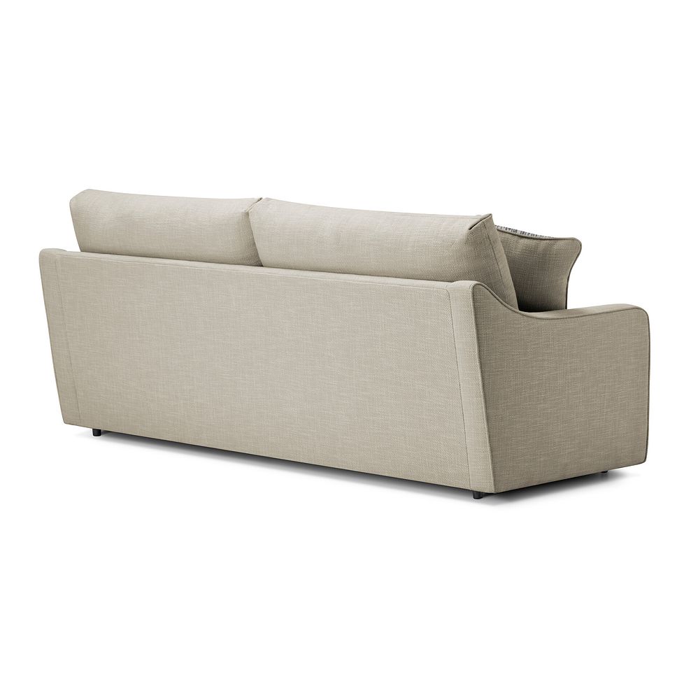 Isabella 4 Seater Sofa in Polly Mocha Fabric with Natural Scatter Cushions 4