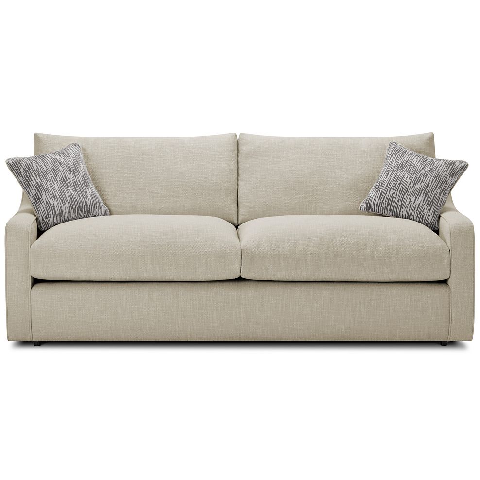 Isabella 4 Seater Sofa in Polly Mocha Fabric with Natural Scatter Cushions 2